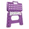 Casafield 9" Folding Step Stool with Handle, Purple - Portable Collapsible Small Plastic Foot Stool for Kids and Adults - Use in the Kitchen, Bathroom and Bedroom